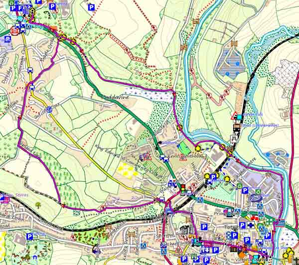 Map of Totnes to Dartington Walk