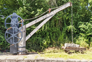 crane near restored lock