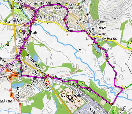Bovey Tracey walk map