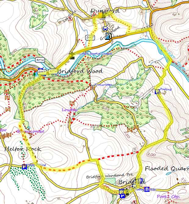 Dunsford Bridford walk map