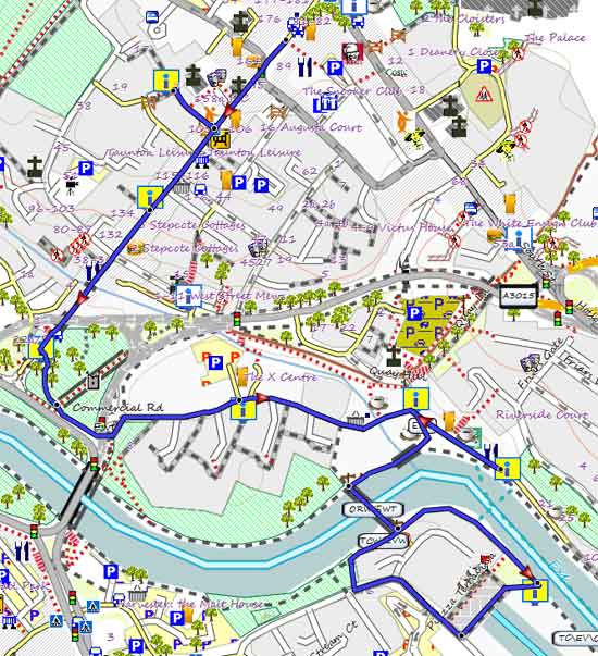 Map of Exeter Woollen Trail