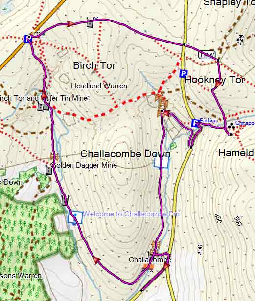 Map of Grimspound & Medieval Village Walk