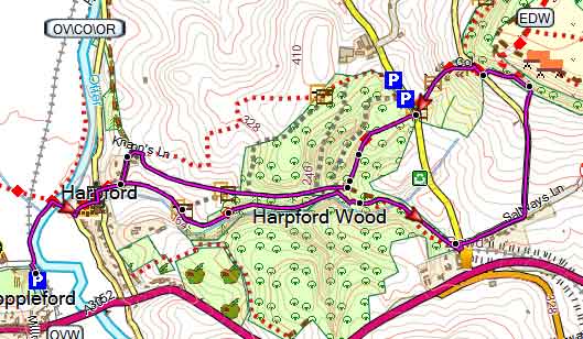 map of harpford wood