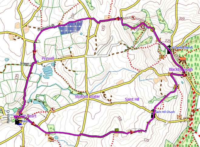 map of Blackborough House walk