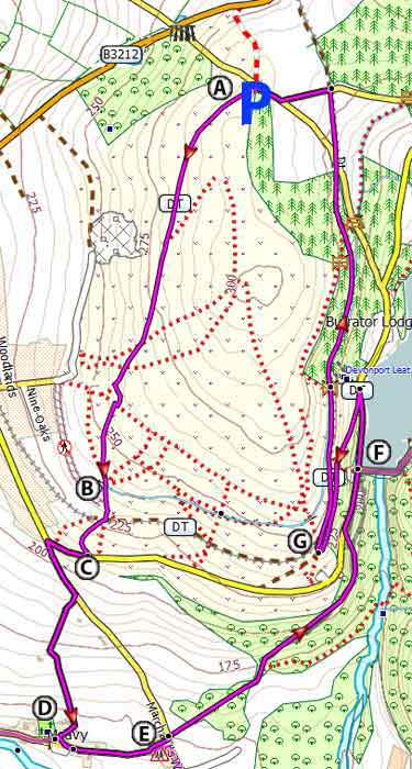 Map of Meavy & Burrator Reservoir Walk