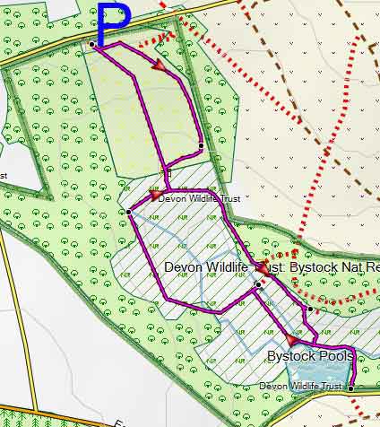 map of Bystock Nature Reserve Trail