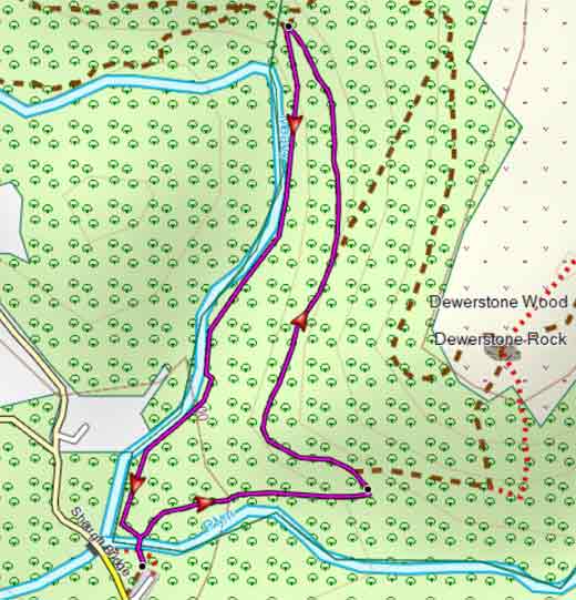 Map of Dewerstone Cottage Walk