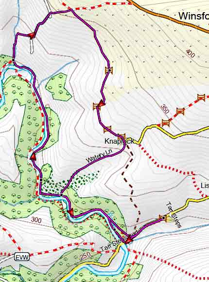 map of Tarr Steps walk 2