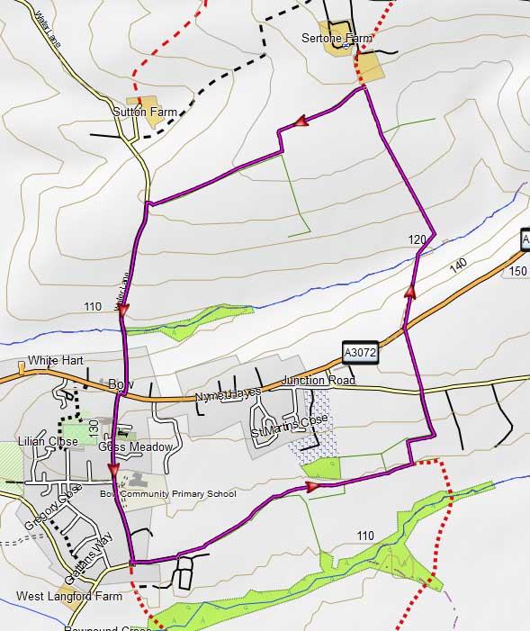 Map of Bow short Circular Walk