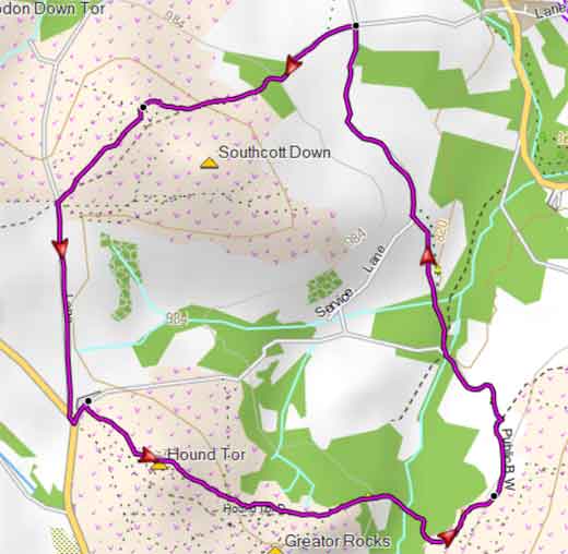 Map of Bowerman's Nose Walk 2