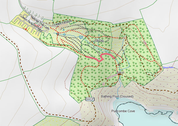 Map of Coleton Fishacre Circular Walk