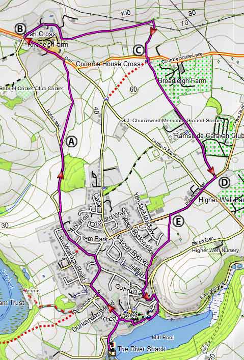 Map of Stoke Gabriel walk