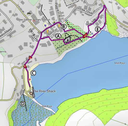 Map of Stoke Gabriel Village Trail