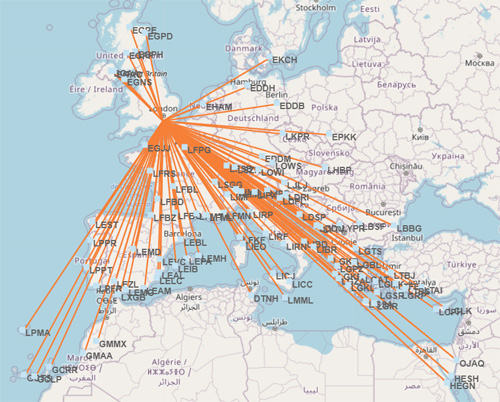 Easy Jet Gatwick Routes