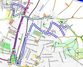 Showing Bus/Cycle/Walking routes