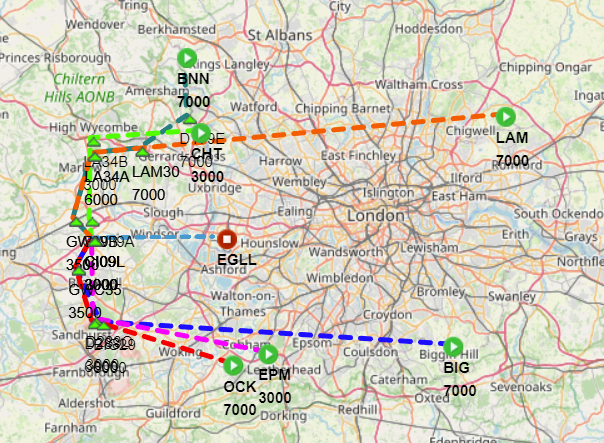 All transitions for ILS Runway 09L at Heathrow