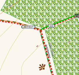 Green route splits from Brown & Orange route