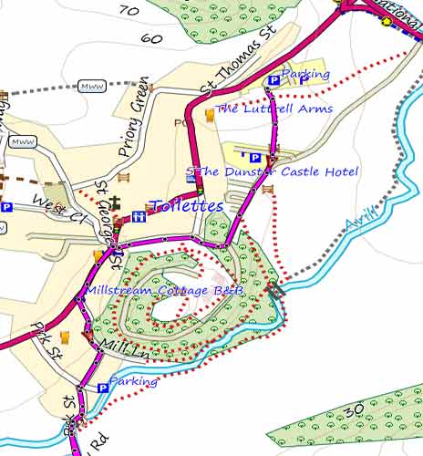 Map of Dunster